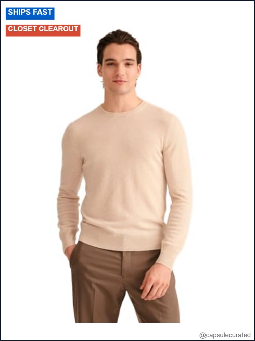 Cashmere Crewneck Sweater Pullover Classic Fit